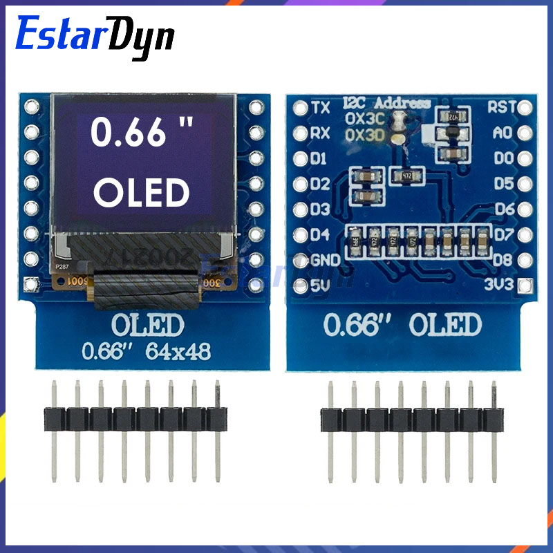 Wemos D1 Mini - ЖК-дисплей с OLED-экраном 0,66 дюйма, совместимый